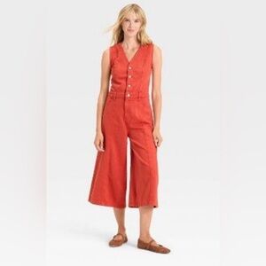 SOLD Universal Thread Red Wide Leg Jumpsuit